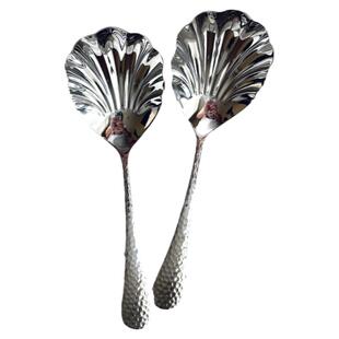 304不锈钢食品级分餐勺花瓣贝壳分菜勺服务勺大公勺公用加深勺子