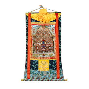 欧斯特噶玛噶举双层棉布唐卡萨迦派皈依境持金刚矿物颜料装饰挂画