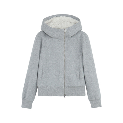 pusumede 【现货7折】漫度周末 连帽拉链卫衣女加厚休闲短款外套