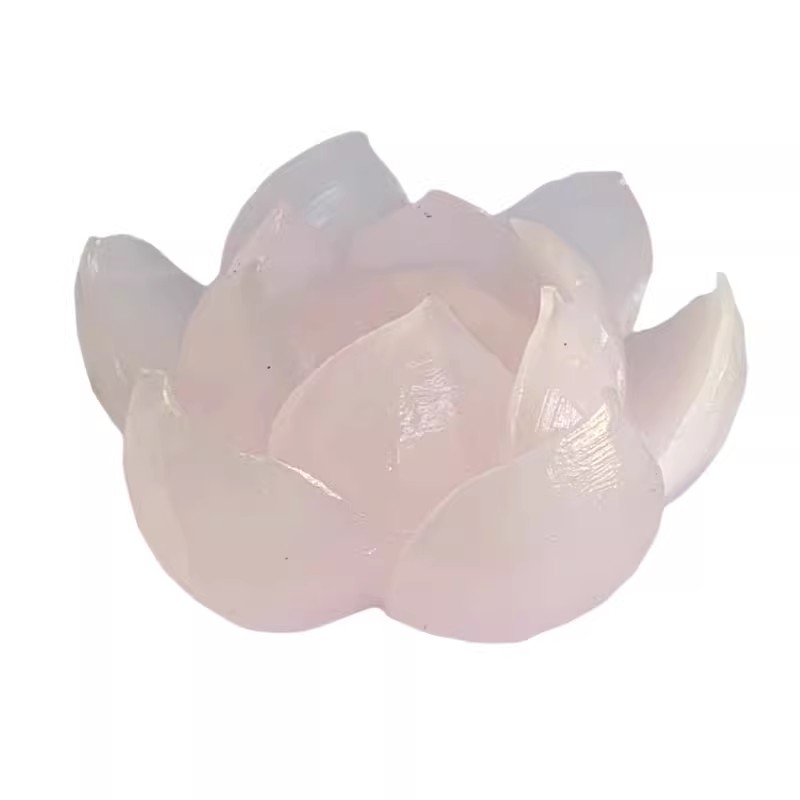 天然阿富汗玉原石雕刻莲花摆件