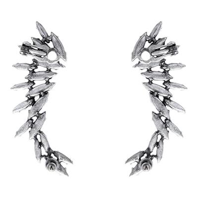 CISSY SHI赛博精灵耳钉原创小众设计镶嵌碳灰色锆石耳环女