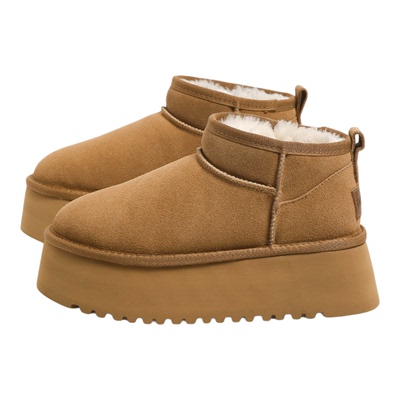 F21牛皮雪地靴女2025新款冬季