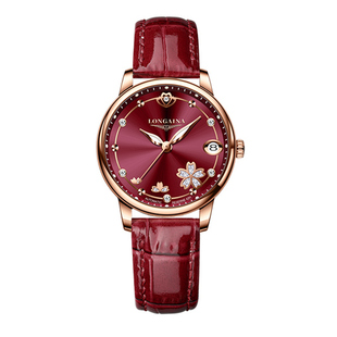 瑞士正品冲浪琴师手表全自动机械表超薄防水夜光时尚流行樱花女表