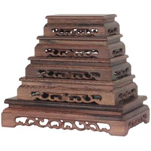 实木底座托架鸡翅木质加高石头佛像香炉奇石红木盆景花瓶花盆摆件