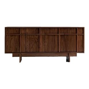 Ni尼家骨格线餐边柜侘寂风边柜实木中古风玄关柜复古收纳储物柜子