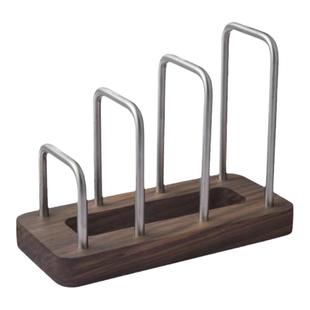 胡桃木砧板菜板放置架实木锅盖架台面多功能置物架厨房收纳架抗菌