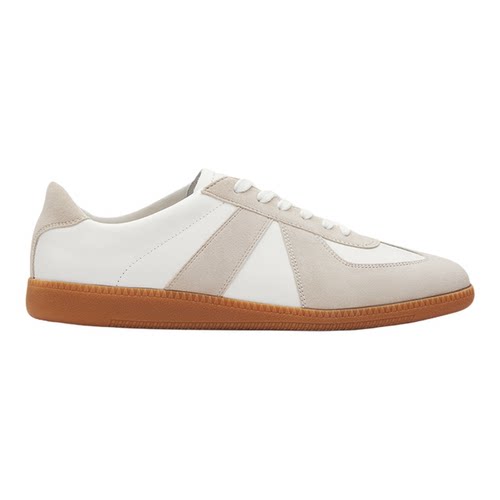 【张凌赫同款】chioryn青润德训鞋男生小牛皮复古T头鞋休闲板鞋