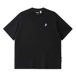 章昊同款FILA FUSION斐乐潮牌情侣上衣夏季新款宽松凉感短袖T恤女
