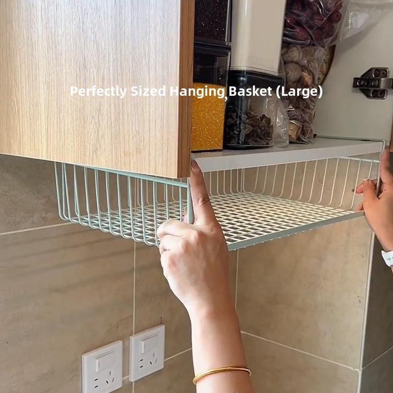 厨房橱柜挂架无冲孔便携式储物篮多功能柜壁柜储物挂篮