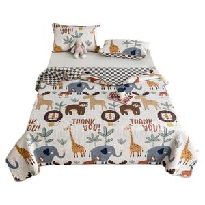 定制床盖三件套双面纯棉水洗棉卡通儿童房榻榻米加厚绗缝夹棉床单