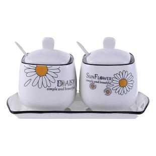 厨房陶瓷调料盒组合家用调味品商用佐料瓶套装辣椒油罐子味精盐罐