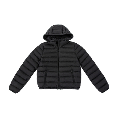 90白鸭绒轻薄修身连帽排骨羽绒服