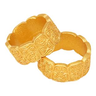 古法沙金铜镀复古铜钱戒指符文戒招财钱多聚财转运diy饰品配件