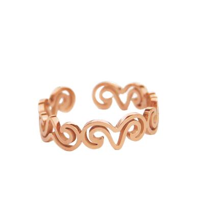 麻花钛钢戒指女气质可调节不掉色