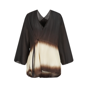 【精工系列】LESS艺术吊染渐变外套气质桑蚕丝开衩上衣2P4610260