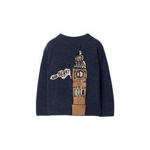 BURBERRY男童 大本钟图案羊毛衫 81095161