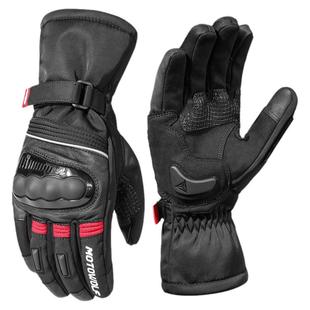 秋冬通勤摩托车手套电加热保暖抗寒防水机车骑士装备骑行防摔真皮