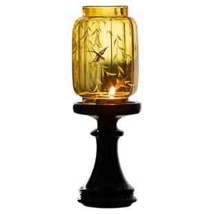 池也璃明清烛台禅意仿古灯罩新中式摆件蜡烛供佛茶室氛围灯香薰