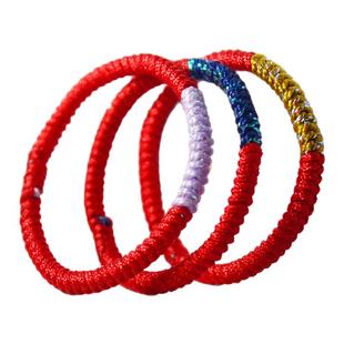 本命年细款金刚结戒指手工编织红绳星空转运指环尾戒男女情侣叠戴