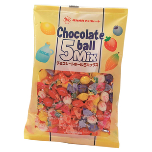 日本进口高岗牛奶巧克力五种水果夹心巧克力球儿童零食伴手礼解馋