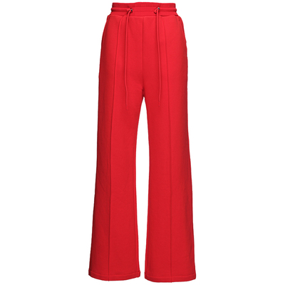 OBEG欧碧倩冬季宽松直筒裤红色加绒抽绳休闲卫裤10444175