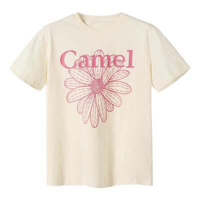 骆驼冰皮T神小雏菊T恤短袖2026夏季新款棉感宽松休闲韩系圆领上衣