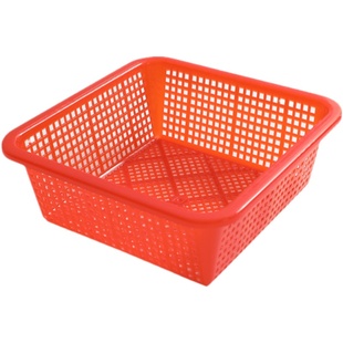 正方形塑料篮子小号方筛厨房配菜幼儿园收纳篮厨房果蔬篮配药箩筐