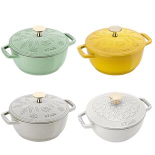 staub珐宝16cm小雏菊铸铁锅家用煲汤炖锅珐琅锅炖汤煲多用锅