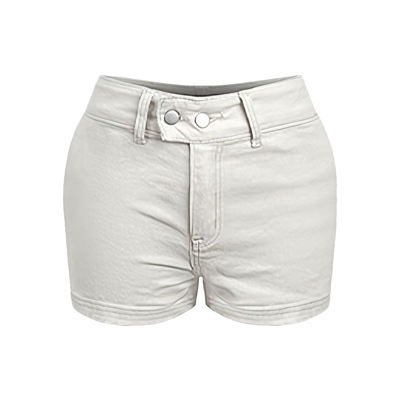 李李服饰杏色纯欲丰胯牛仔短裤女2025秋季新款高腰显瘦美胯热裤子