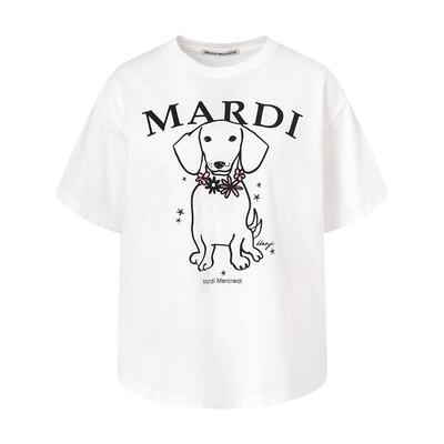 MardiMercredi彩花珍珠小狗t恤