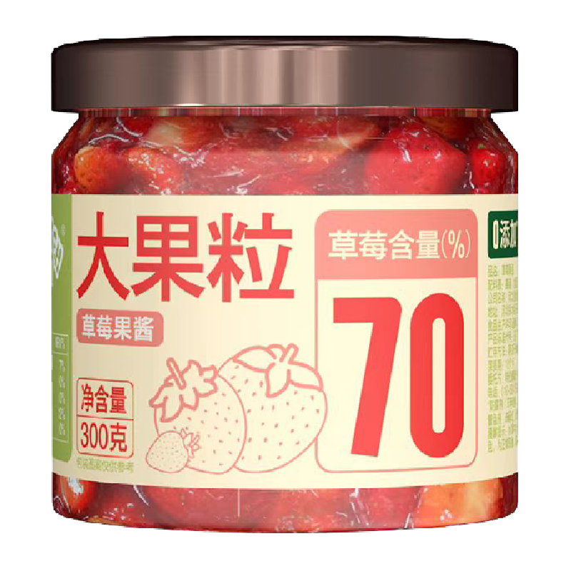 法麦趣大果粒草莓果酱烘焙吐司早餐面包果肉0脂奶茶冲饮300g×1瓶