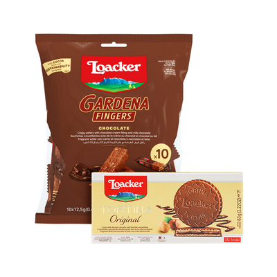 loacker莱家意大利进口黑巧克力涂层威化饼干小零食