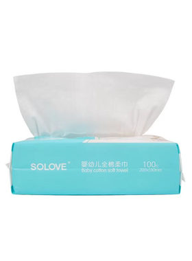 solove婴幼儿纯棉全棉柔巾100抽