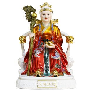 唐彩土地公土地婆神像摆件福德正君地主财神土地爷土地奶神像一对