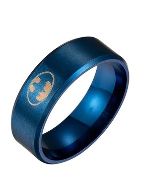 手饰镭射蝙蝠男士不锈钢钛钢指环