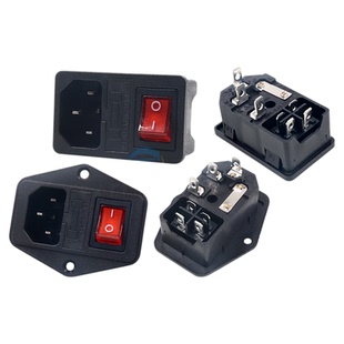 电源开关写真机  喷绘机电源AC插座带开关带保险卡口安装螺丝固定