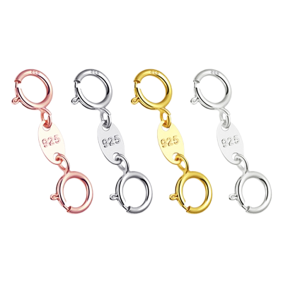 S925银扣子两边弹簧扣双头扣