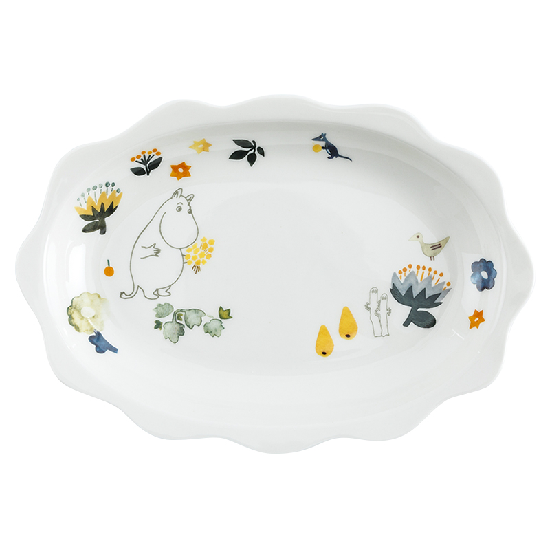 陶趣居Moomin姆明盘子套装家用陶瓷椭圆早餐盘餐具北欧碗卡通餐盘