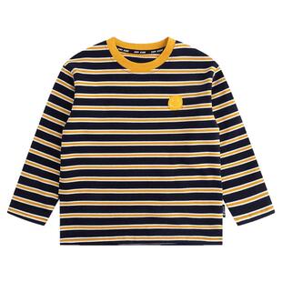 小象汉姆童装男童长袖t恤条纹打底衫儿童内搭2026春装新款中大童