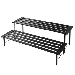 室外庭院绿植铝合金花架阳台户外阶梯式多肉架子带轮可移动置物架