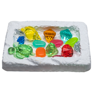 宝石考古挖掘玩具矿石化石儿童手工diy男女孩钻石寻宝藏盲盒夜光