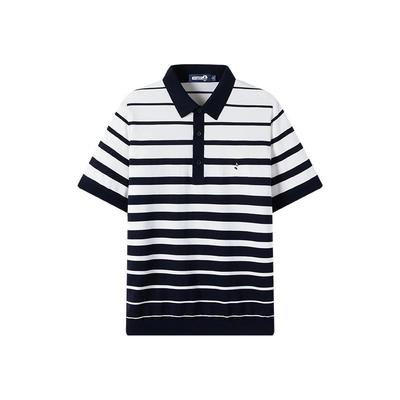 Navigare休闲条纹短袖polo衫