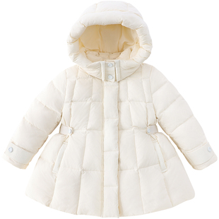 米米哈罗女童新国标90白鸭绒羽绒服冬装2025新款儿童加厚保暖外套