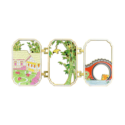 杜甫草堂三折叠屏风冰箱贴