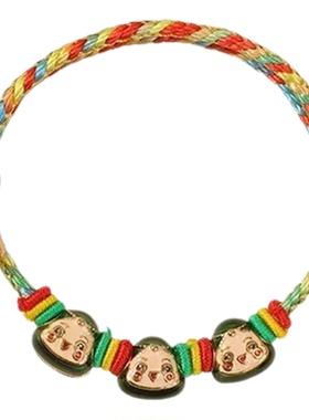 古法五彩绳抽拉手链手工编织