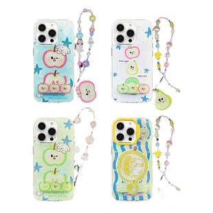 卡绮水果适用苹果iPhone15ProMax手机壳16挂绳13手链14Pro支架12新16pm女款15高级感mate60pro蓝光镭射14por