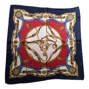 春秋空姐丝巾小方巾女士韩国百搭商务仿真丝波点条纹文艺学生夏季