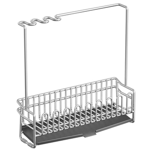 304不锈钢厨房放抹布沥水架洗碗池水槽海绵置物架极窄边小尺寸款