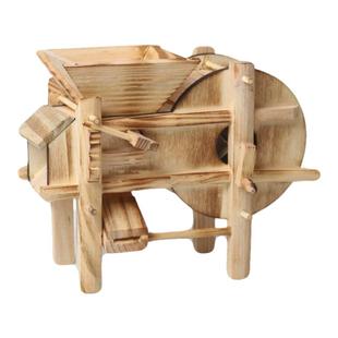 木制工艺品摆件木头竹子工艺品农耕劳动工具模型小竹风车手工创意