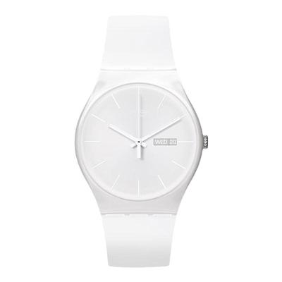 Swatch简约黑白夜光瑞士石英手表